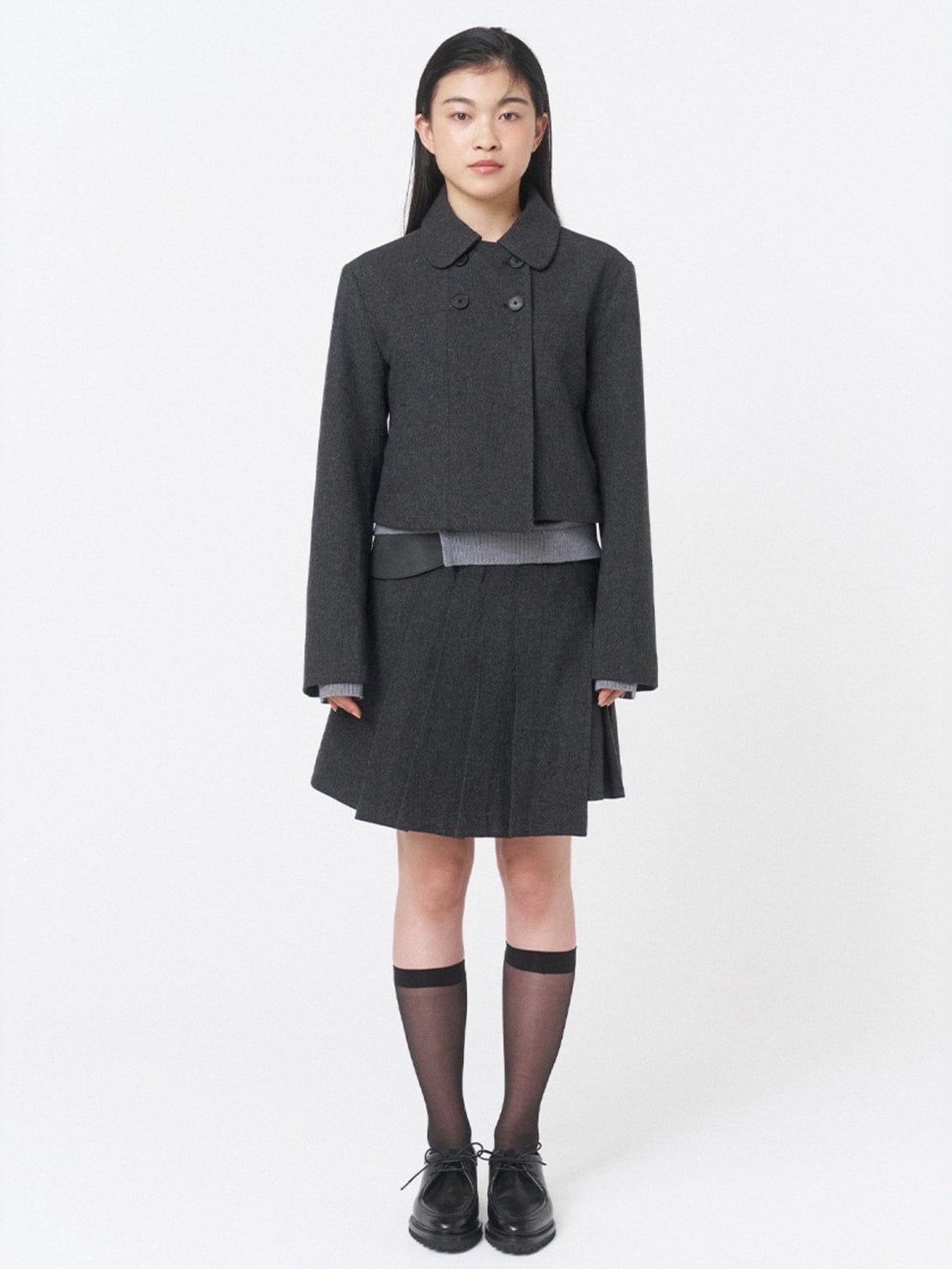 【Miseki seoul】Wabi origami pleats midi skirt