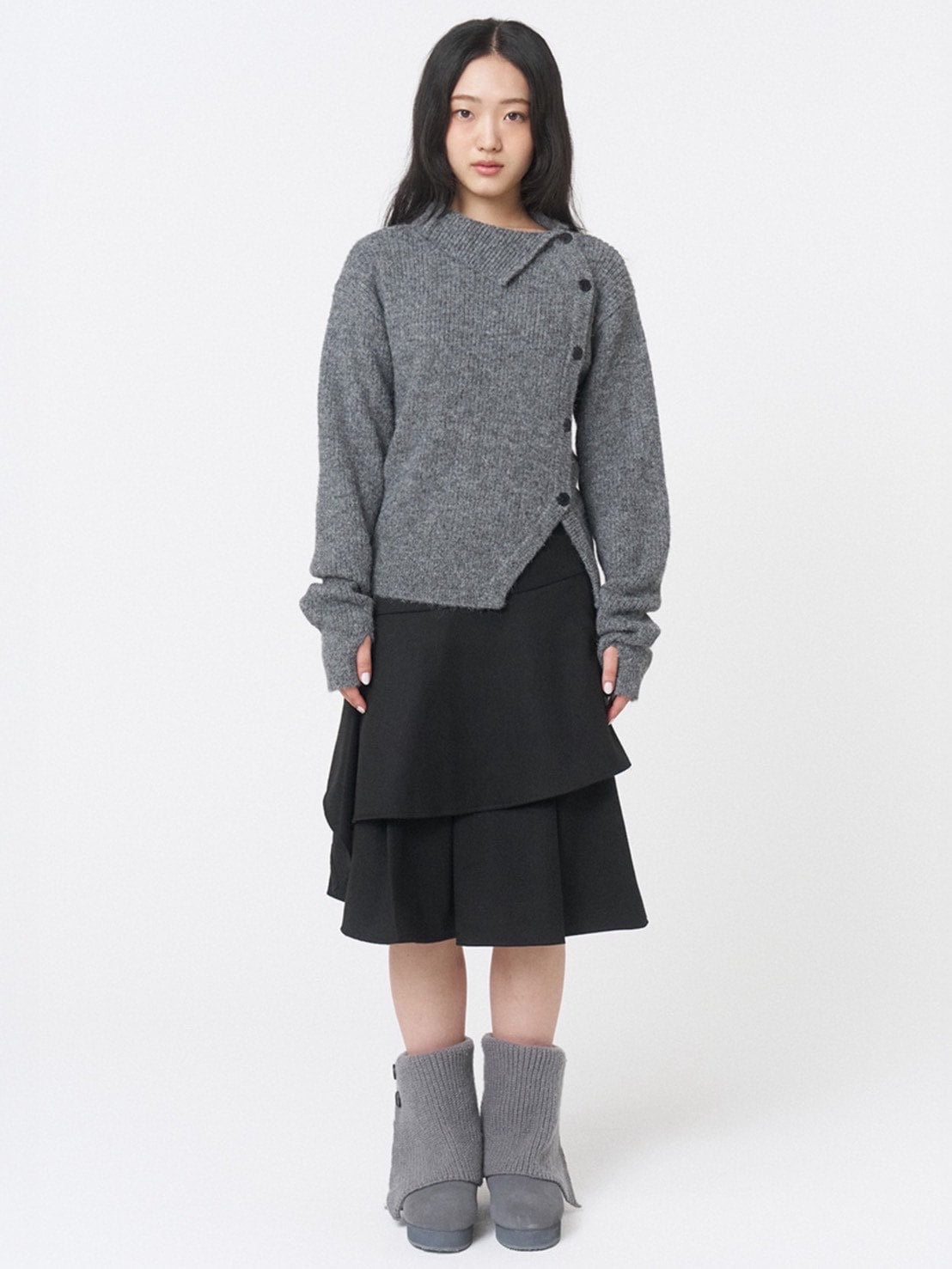 【Miseki seoul】Side button knit