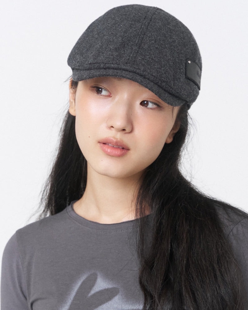 【Miseki seoul】Patch wool hunting cap