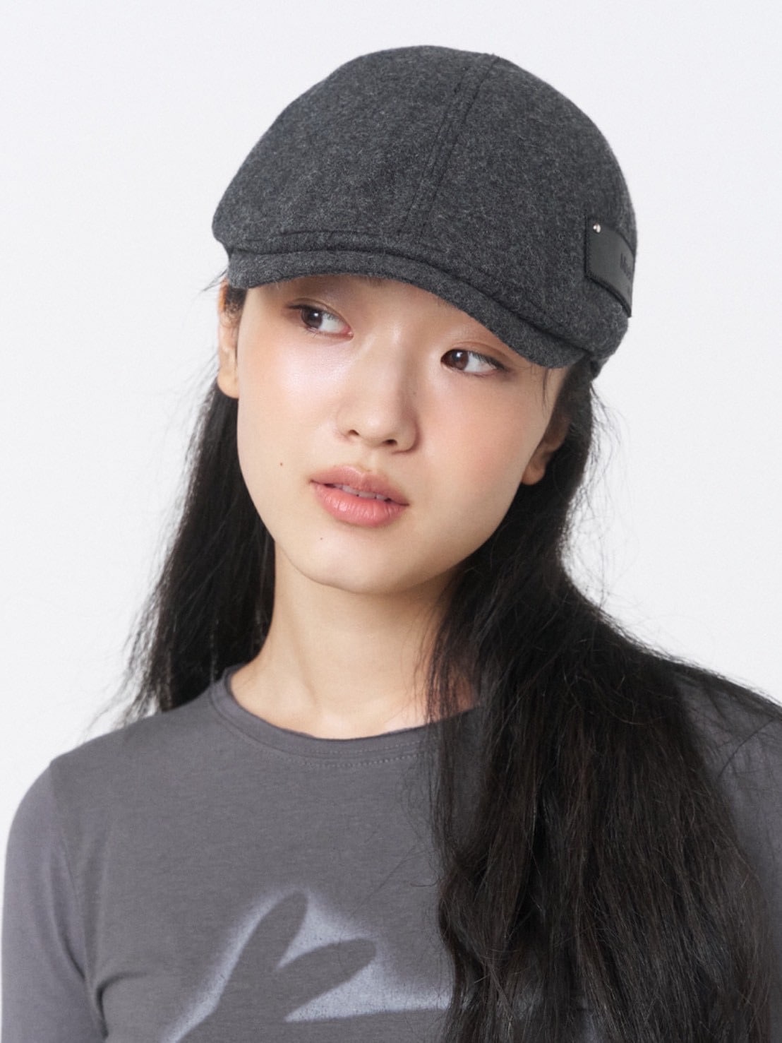 【Miseki seoul】Patch wool hunting cap