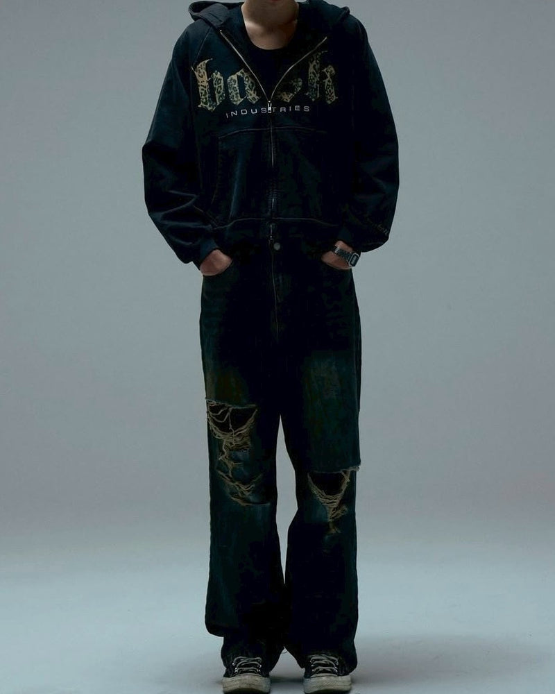 【BASKETCASE】INDUSTRIES, zip-up hoodie / 【バスケットケース】ロゴポケットジップパーカー