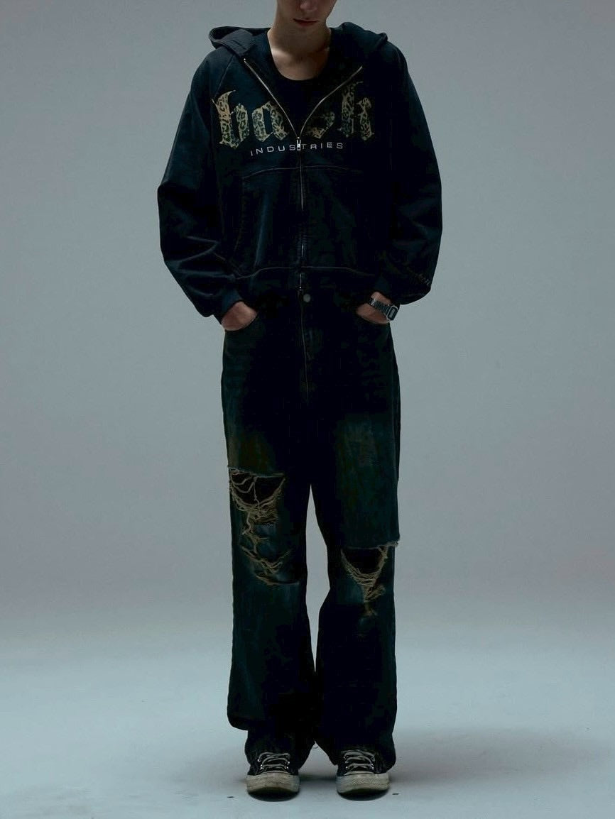 【BASKETCASE】INDUSTRIES, zip-up hoodie / 【バスケットケース】ロゴポケットジップパーカー