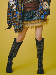 【GALFY】ぎゃるちゃんファーデニムミニ