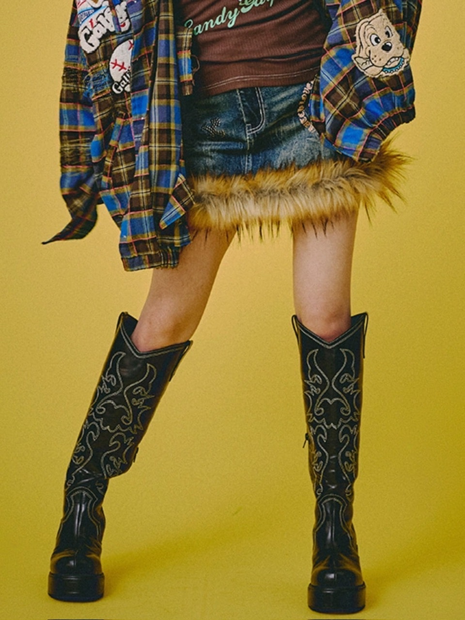 【GALFY】ぎゃるちゃんファーデニムミニ