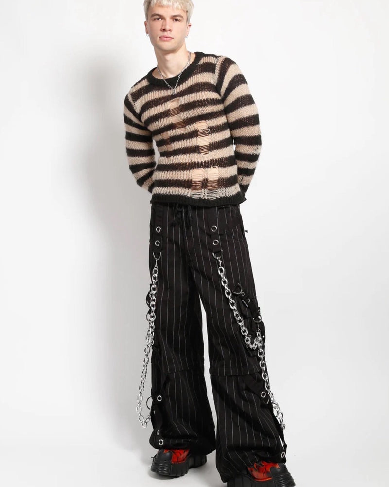 【TRIPP nyc】POWER CHAIN PANT[AF7242MP] / 【トリップ ニューヨーク 】ボンテージチェーンストライプワイドパンツ