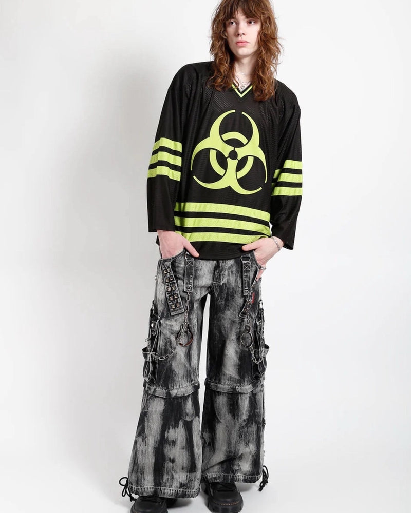 【TRIPP nyc】LOCK UP DENIM PANT[JM7152M] / 【トリップ ニューヨーク 】ボンテージストラップタイダイウォッシュワイドデニムパンツ