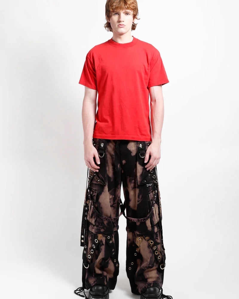 【TRIPP nyc】STORM WASH DENIM PANT[BD7145MB] / 【トリップ ニューヨーク 】ボンテージストラップタイダイウォッシュワイドデニムパンツ