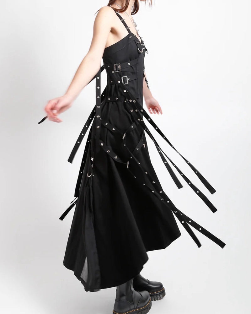 【TRIPP nyc】ENCHANTED DRESS[IO4951] / 【トリップ ニューヨーク 】ボンテージストラップロングキャミワンピース