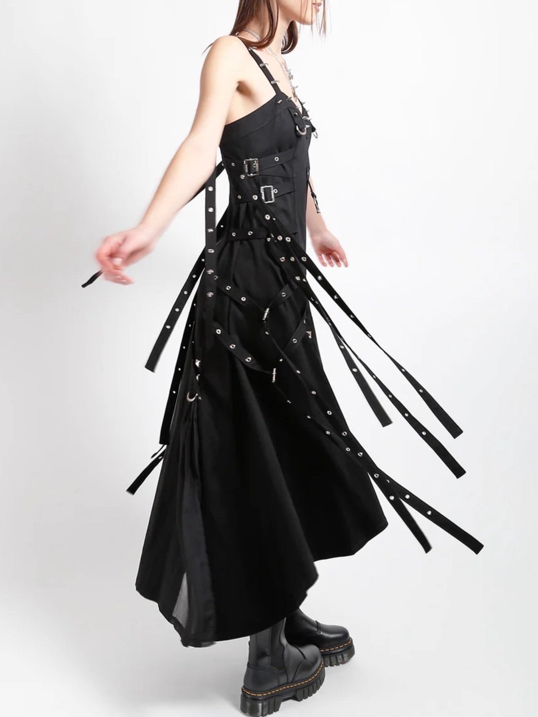 【TRIPP nyc】ENCHANTED DRESS[IO4951] / 【トリップ ニューヨーク 】ボンテージストラップロングキャミワンピース