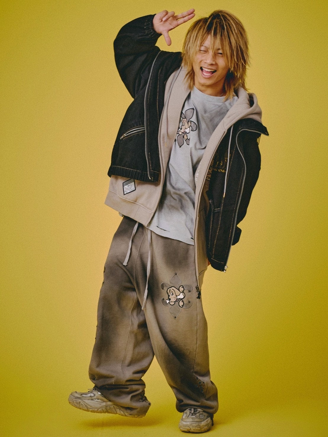 【GALFY】ぐるグニャデニムパーカー