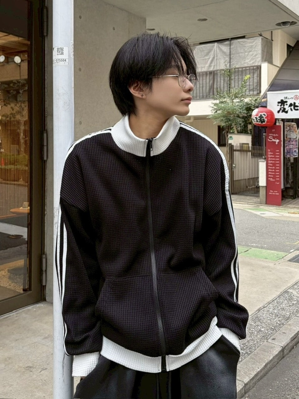 受注制【LUV CODE】raschel knit track jacket (2color)