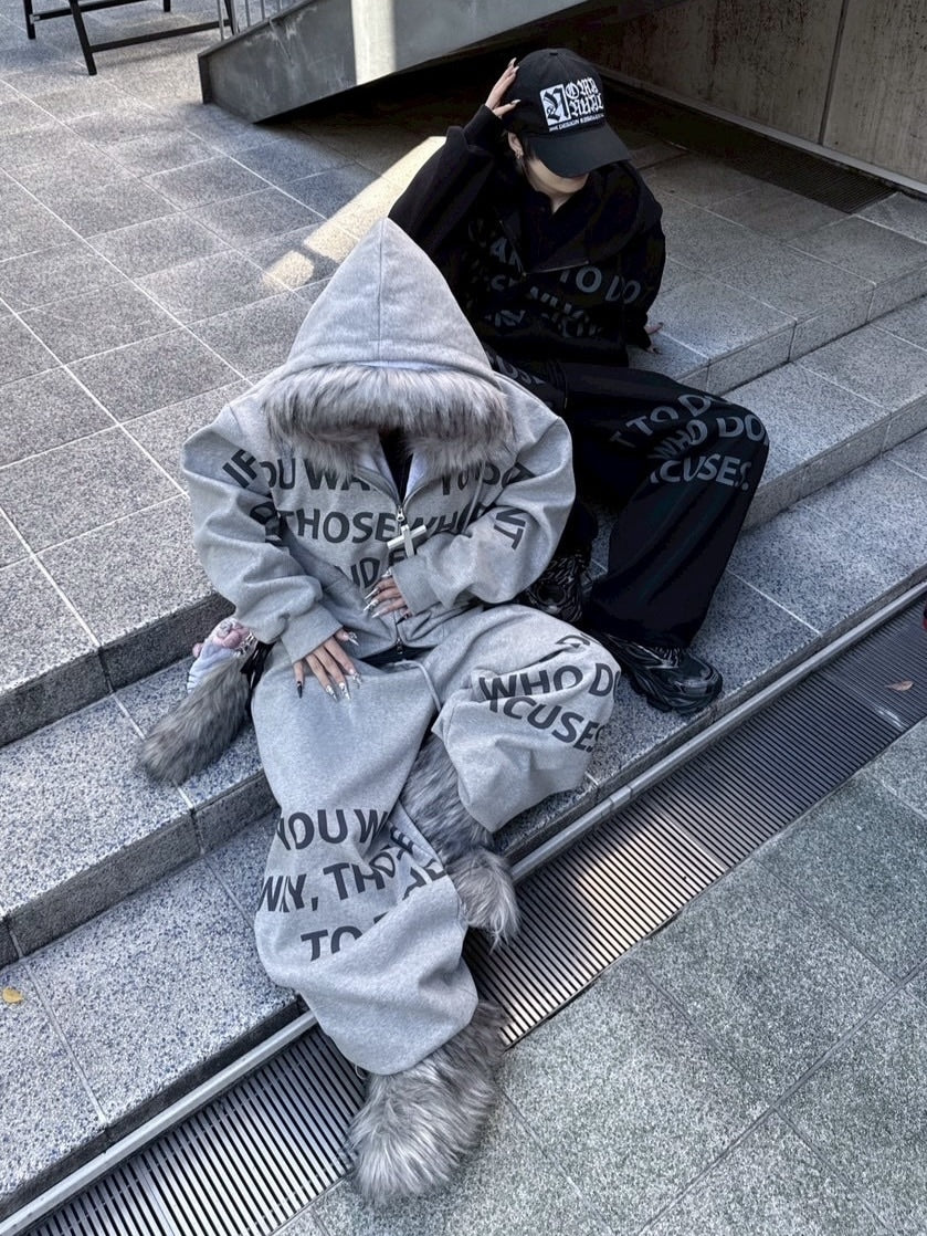 受注制【nmtc+】lettering cropped zip up hoodie (2color) – PRESSING