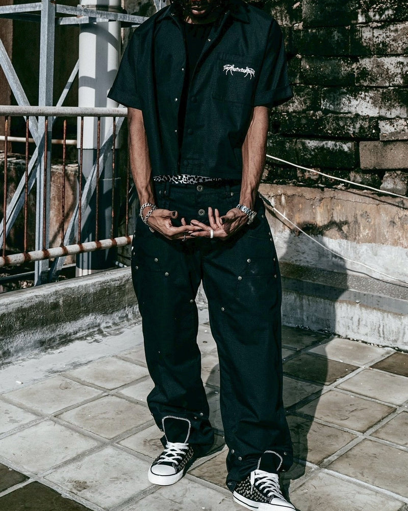 【Thought We Friends】Gideon Baggy Denims with Embroidery & Studs