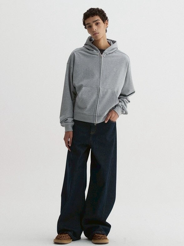 【DNSR】Crop Hoodie Zip-Up