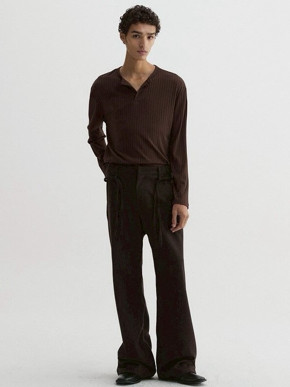 【DNSR】Ribbed Henley Long Sleeve