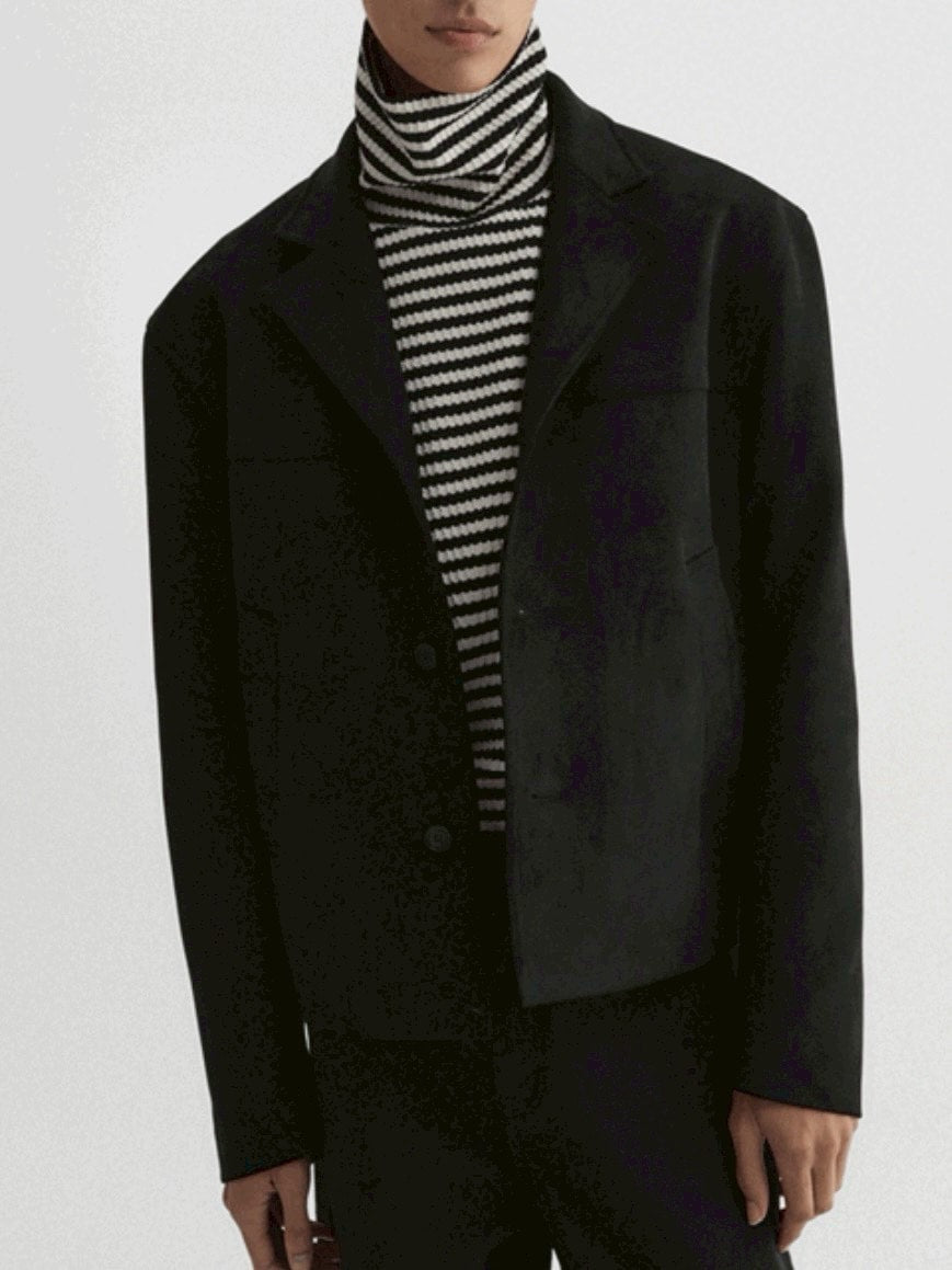 【DNSR】Textured Stripe Turtleneck Long Sleeve