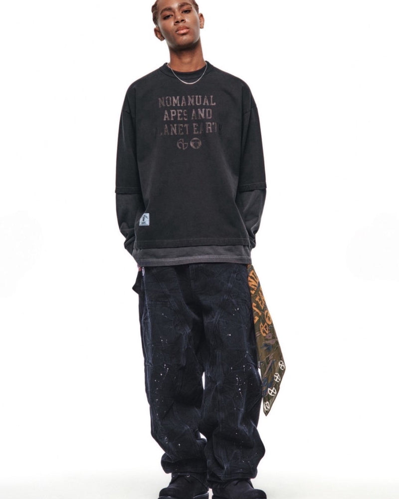 【AAPE X NOMANUAL】AAPE X NOMANUAL LONG SLEEVE TEE