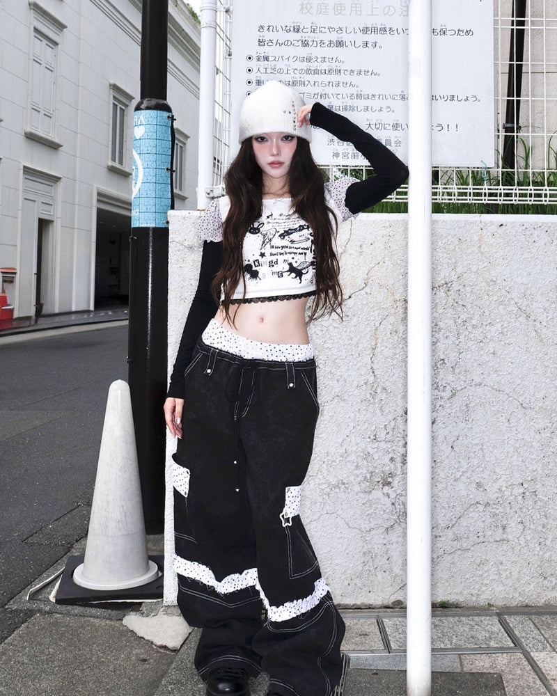 1/2 20:00発売【CHERRYQUIRI】graffy starry puffy sleeve