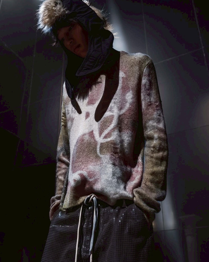 【The Boy Has No Patience】All-Over Textured Print Sweater / 【ザボーイハズノーペーシェンス】タイダイグラフィックセーター