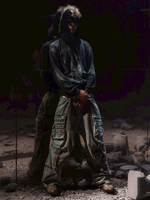 【The Boy Has No Patience】Adjustable Multi-Pocket Wiping Overalls / 【ザボーイハズノーペーシェンス】マルチポケットデニムパンツ