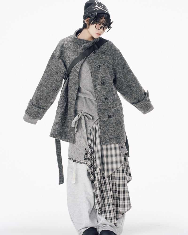 国際配送【Nerd out XU】knit layered skirt / 【ナードアウトエックスユー】ニットレイヤードスカート (3color)