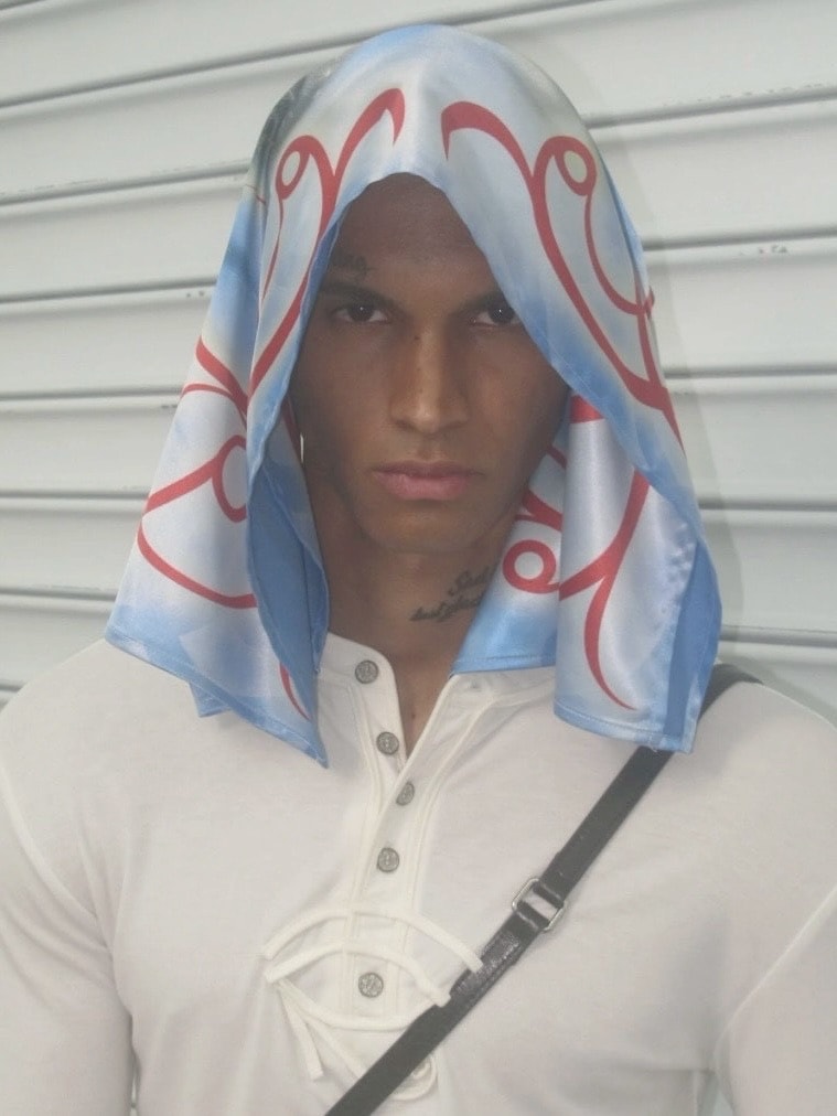 【DND4DES】The Virgin'S Thorn-Crowned Headscarf /【ディーエヌディーフォーデス】グラフィックデザインスカーフ