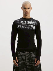 【DND4DES】Dental Wool Long Sleeve /【ディーエヌディーフォーデス】フロントデザインウール長袖Tシャツ