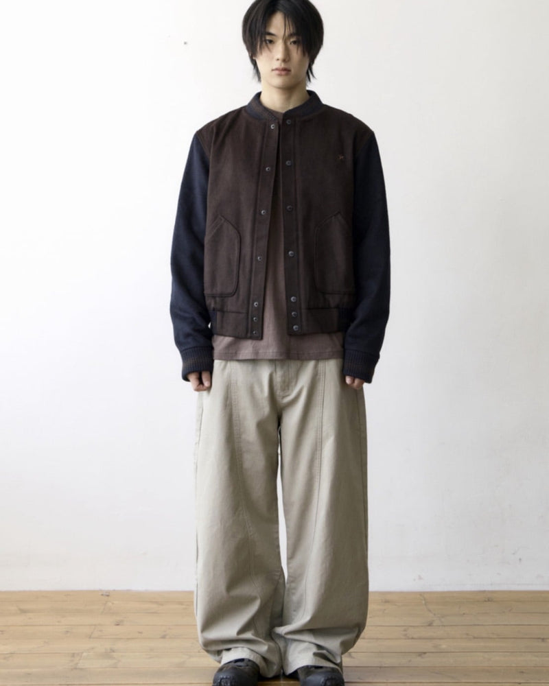 【THECOLDESTMOMENT】TCM mini logo varsity jacket