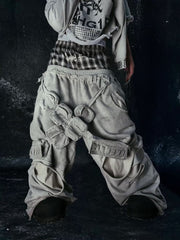 【Cozy world Wide】"BBY TECHBOI" MULTI POCKET SWEATPANTS / 【コージーワールドワイド】ポケットベルとダメージハーフパンツ