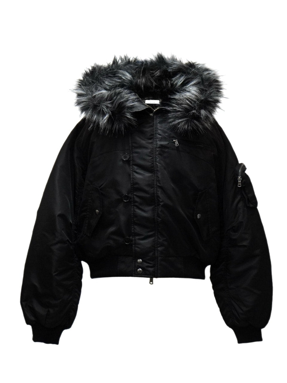 【CHIKASHITSU PLUS HIGH】N-2B cropped hood blouson (nylon)