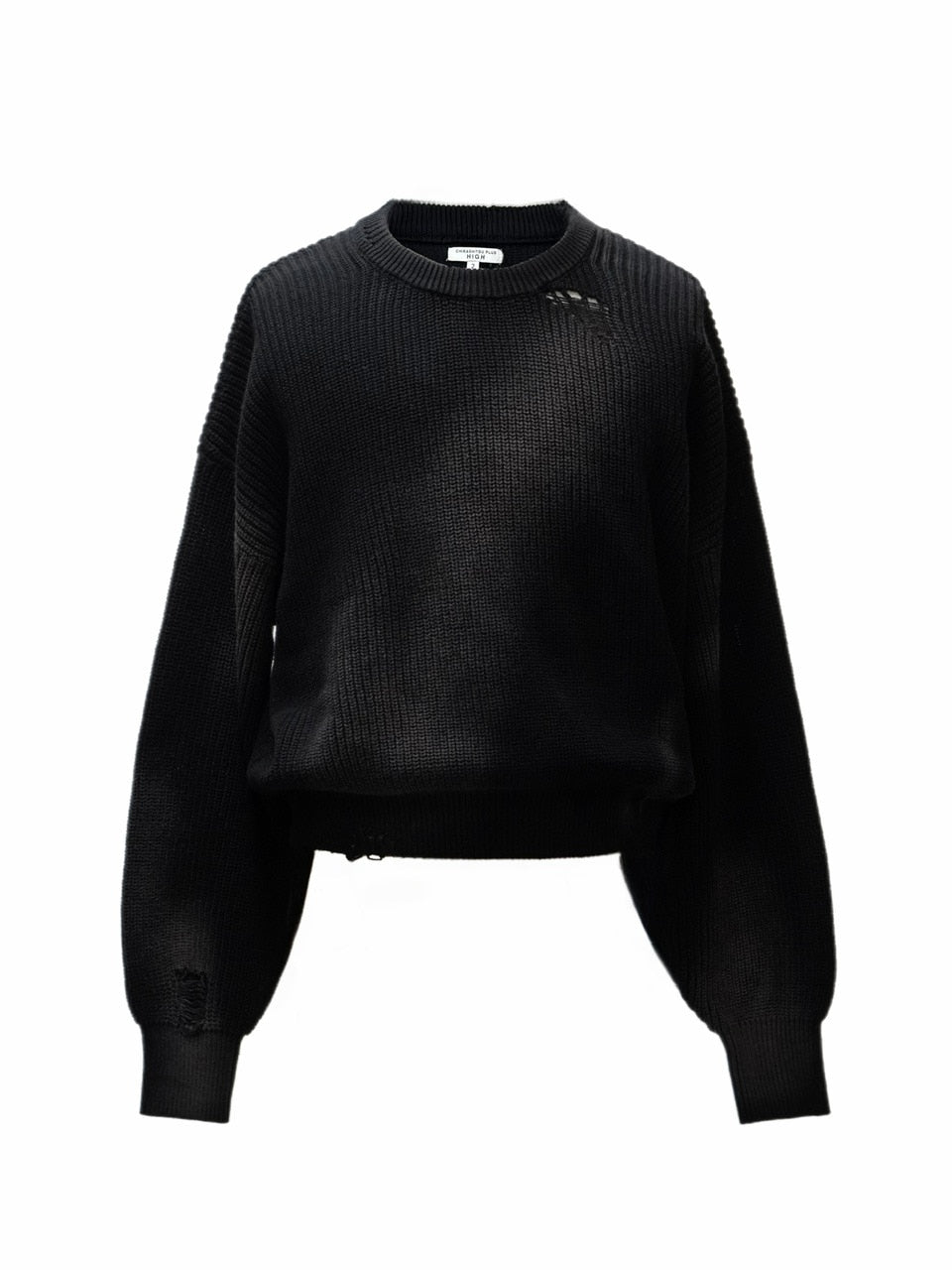 【CHIKASHITSU PLUS HIGH】Cropped spray dyeing knit