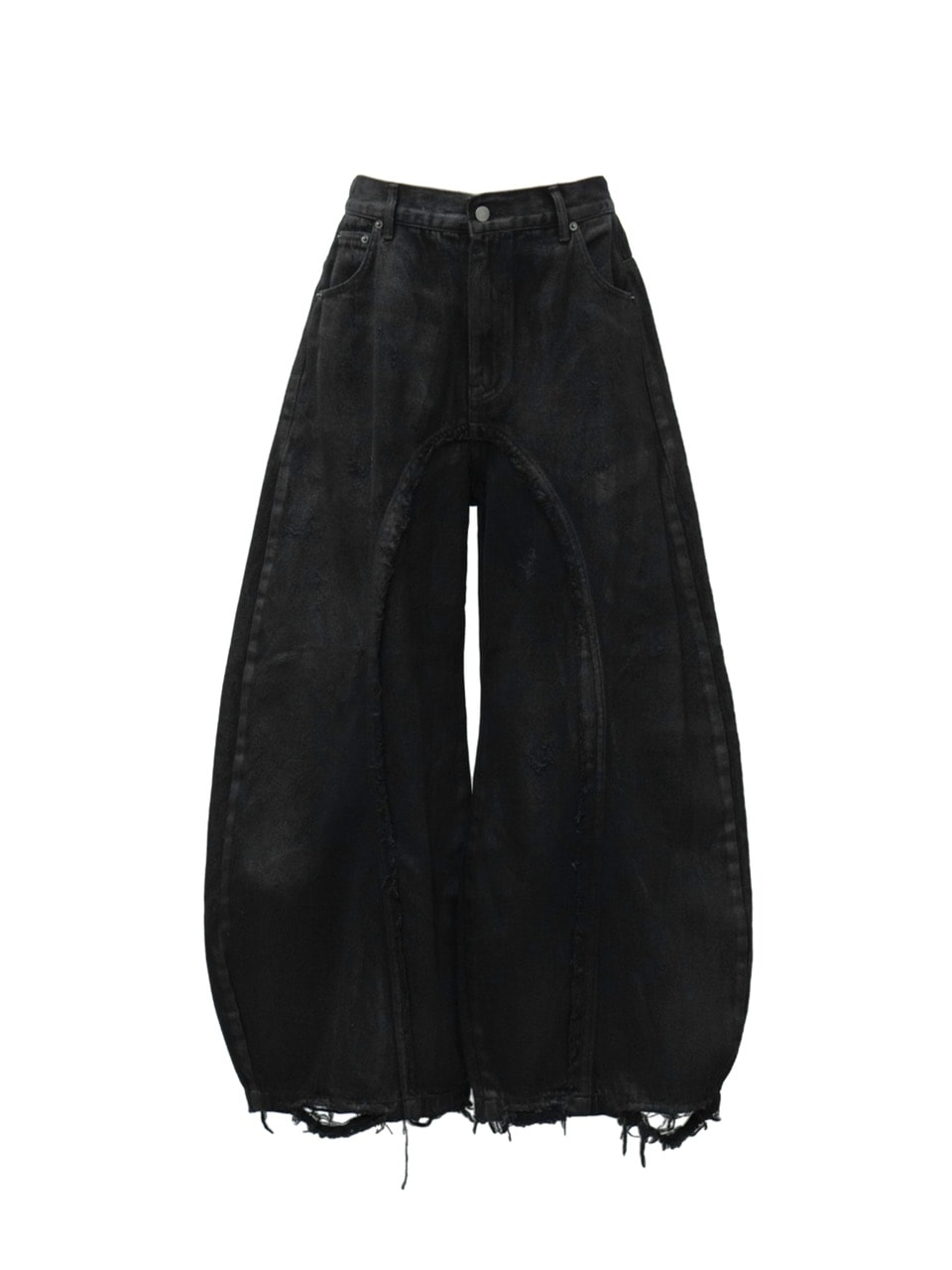 【CHIKASHITSU PLUS HIGH】Washed coating denim pants