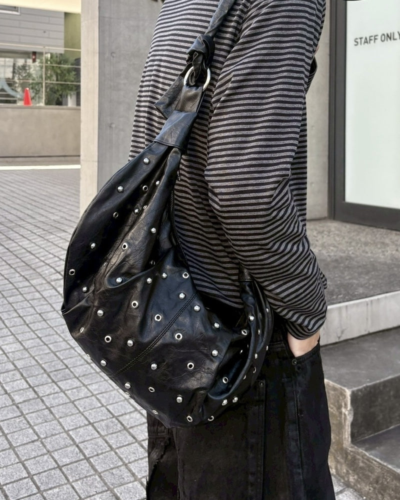 受注制【nmtc +】Eyelet leather bag / 【エヌエムティーシープラス】アイレットレザーバッグ