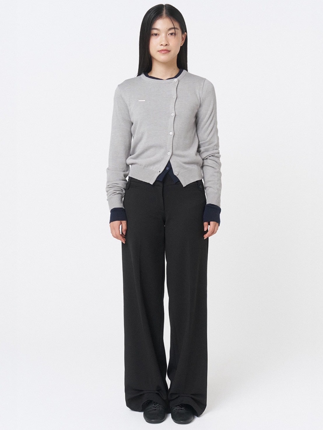 【Miseki seoul】Unbalanced knit cardigan