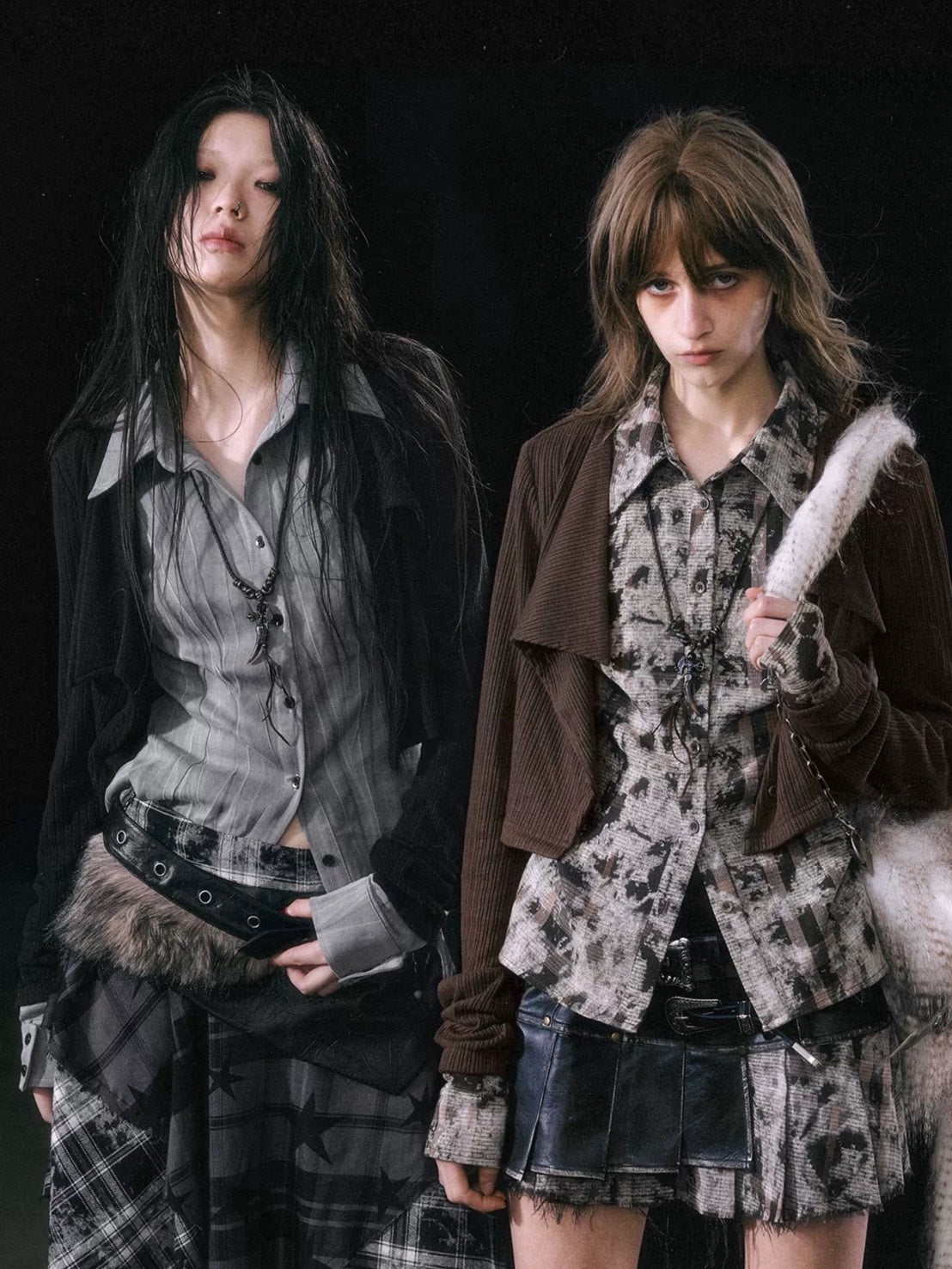 【Cest Nous】Two-in-One Shirt / 【セヌー】カーディガンセットレイヤードシャツ