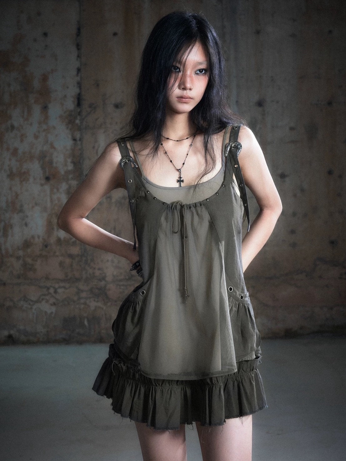 【Cest Nous】Two-piece Dress / 【セヌー】レイヤードキャミワンピース