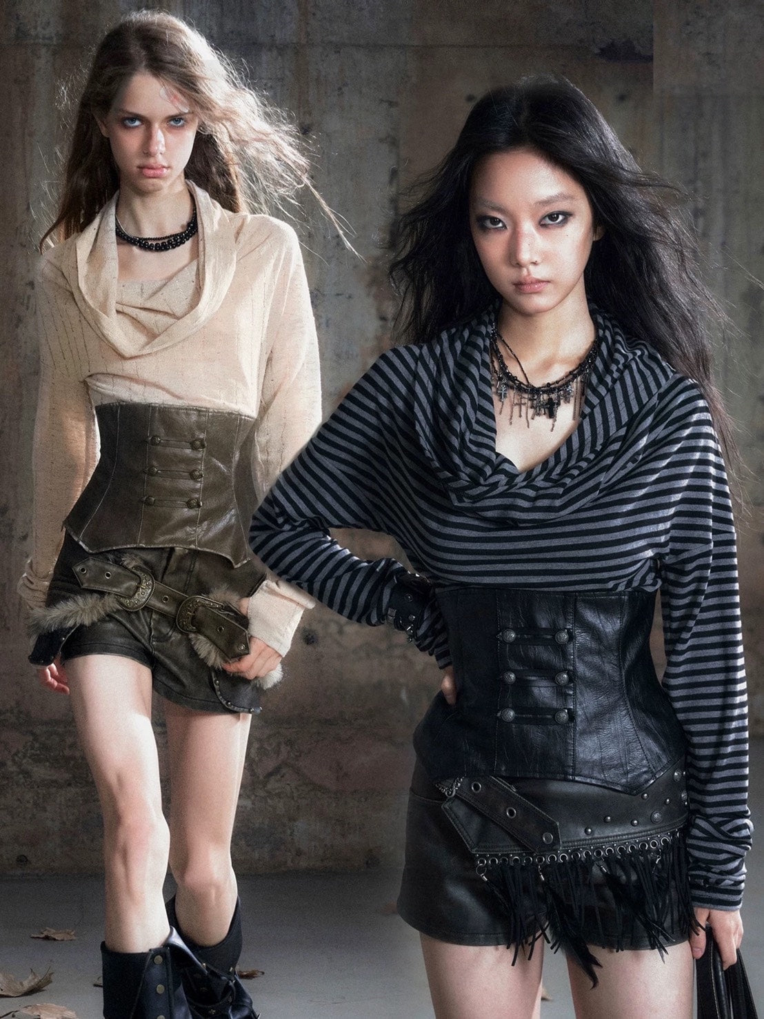 【Cest Nous】Corset Top / 【セヌー】タートルネックコルセットトップス