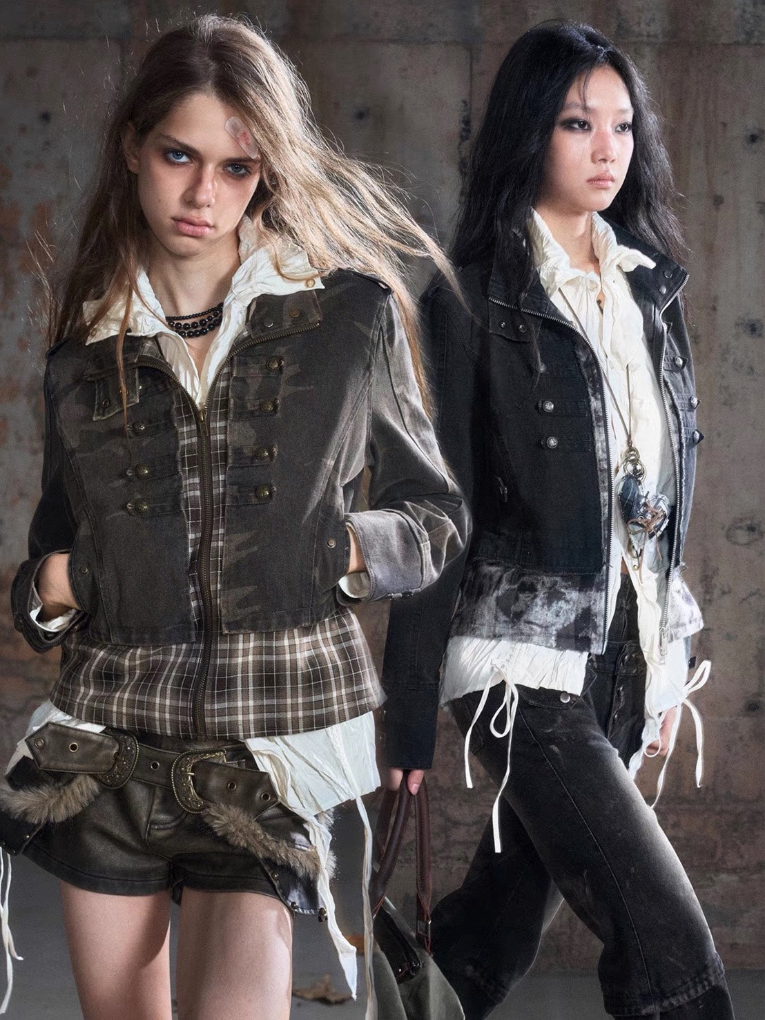 【Cest Nous】Baroque Jacket / 【セヌー】ハイネックバロックジップアップデニムジャケット