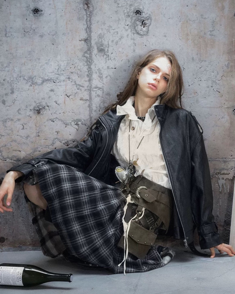【Cest Nous】Brown Waist Belt / 【セヌー】ポケット付きファーポイントベルト