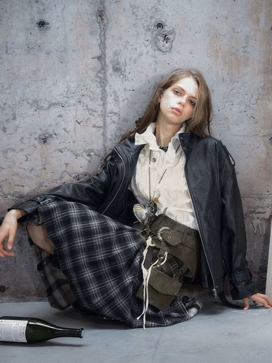 【Cest Nous】Brown Waist Belt / 【セヌー】ポケット付きファーポイントベルト