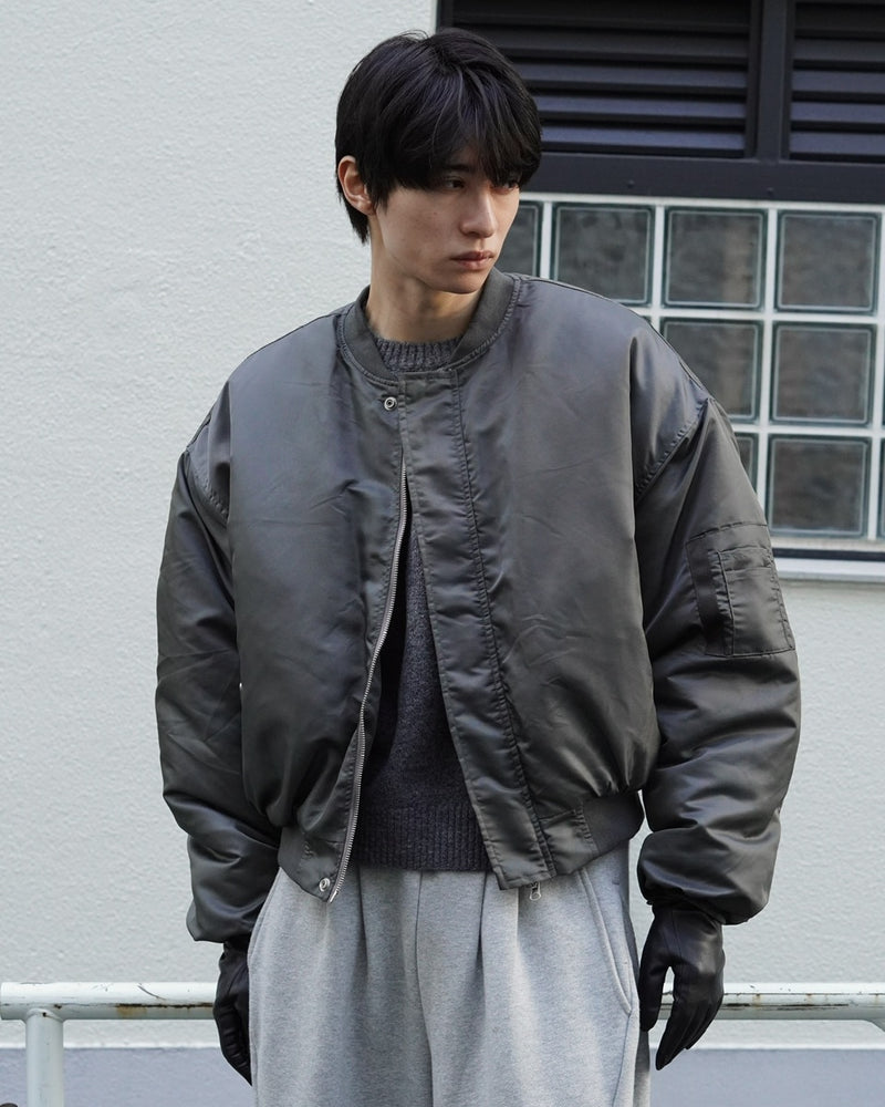 東京店WEB限定受注制【Chikashitsu +】cropped ma-1 jacket / 【チカシツプラス】クロップドエムエーワンジャケット (2color)