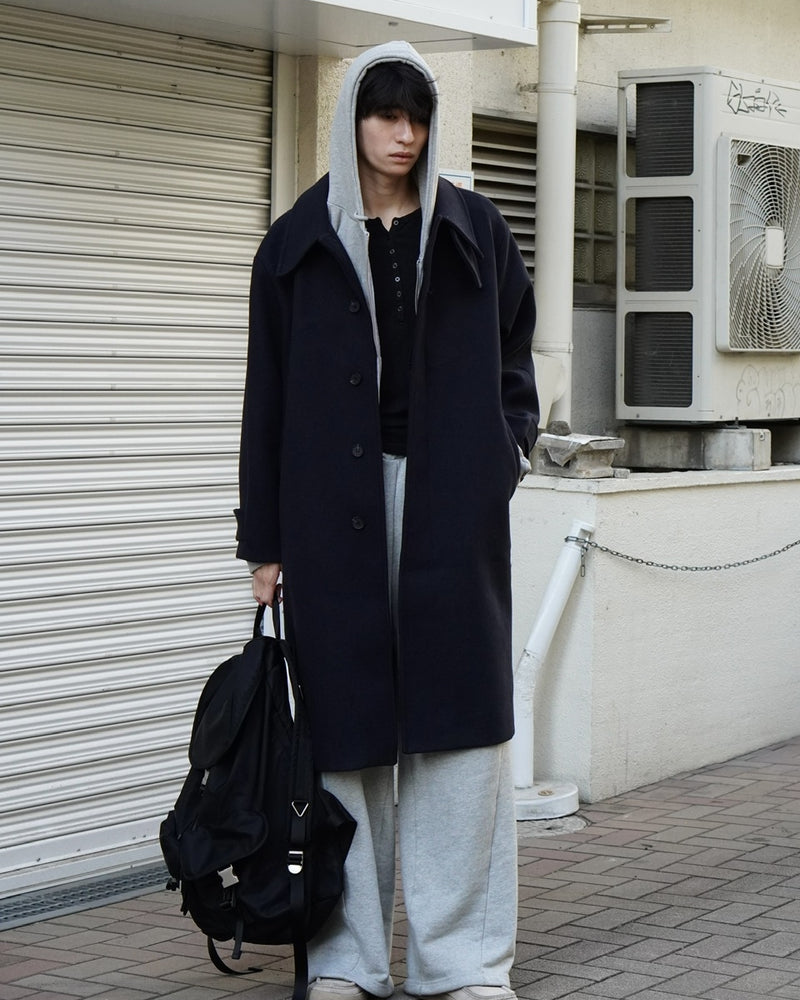 東京店WEB限定受注制【Chikashitsu +】balmacaan coat / 【チカシツプラス】バルマカーンコート (3color)