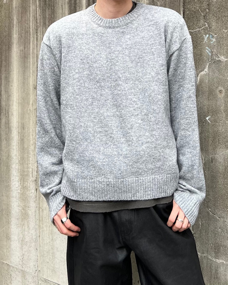 東京店WEB限定受注制【Chikashitsu +】soft touch crew neck knit / 【チカシツプラス】ソフトタッチクルーネックニット (6color)