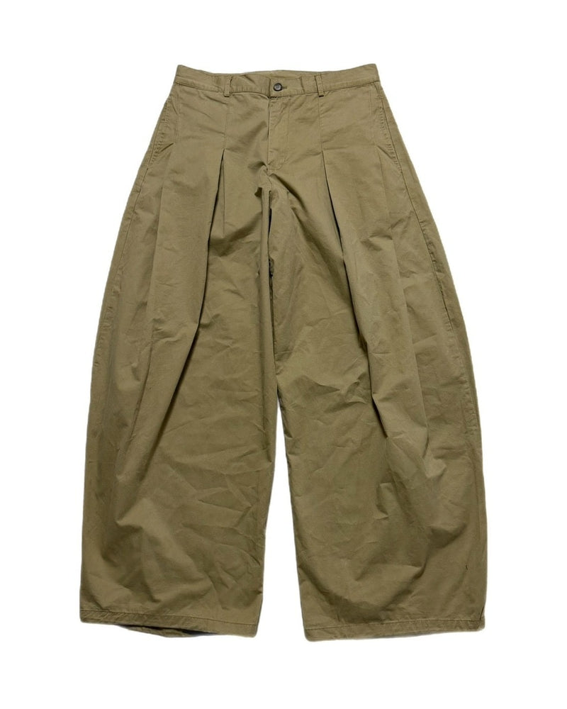 受注制【Chikashitsu +】pleats chino wide pants / 【チカシツプラス】プリーツチノワイドパンツ (2color)