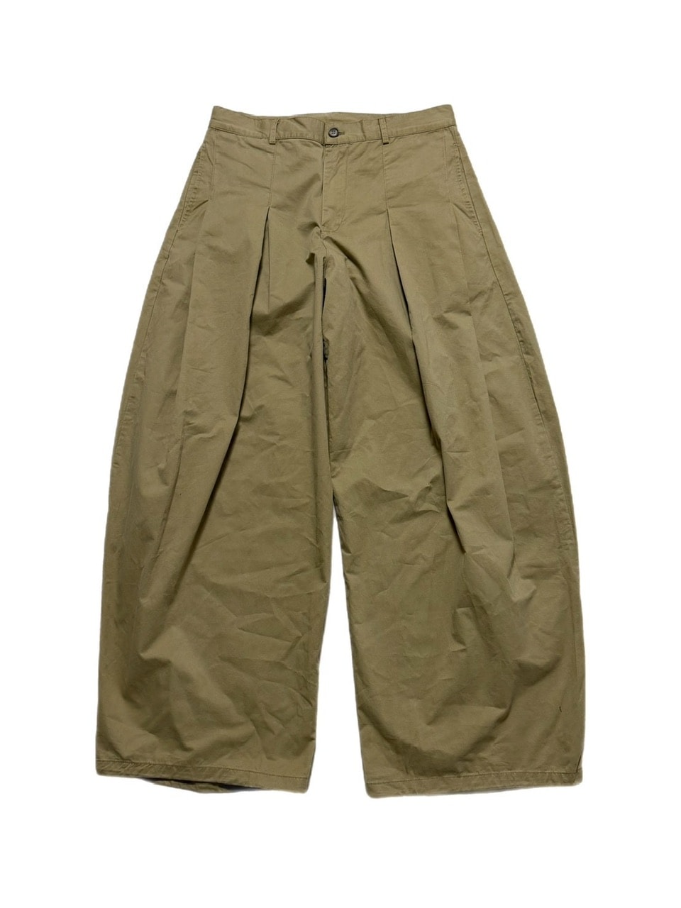 受注制【Chikashitsu +】pleats chino wide pants / 【チカシツプラス】プリーツチノワイドパンツ (2color)