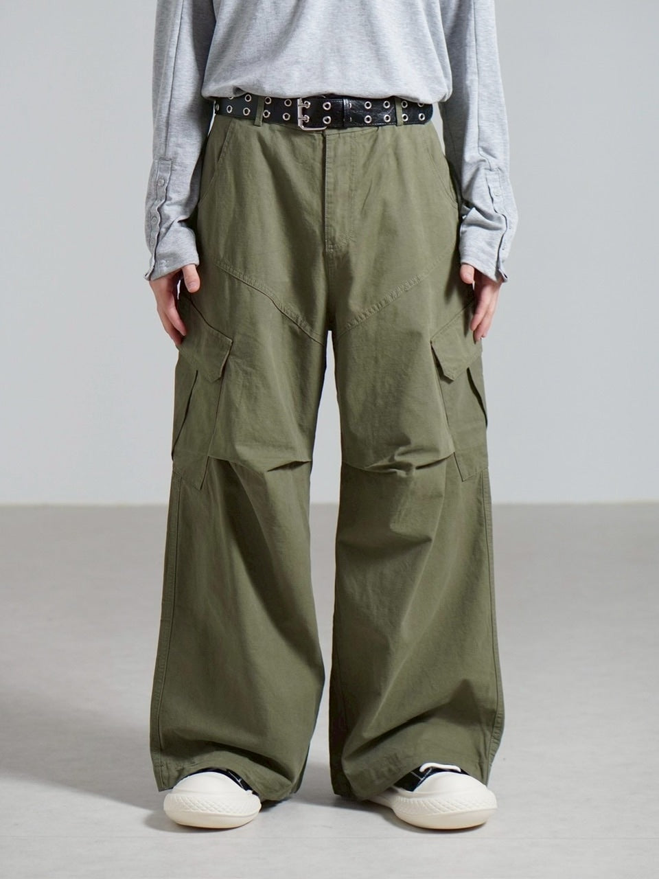 受注制【Chikashitsu +】rib cotton curve cargo pants / 【チカシツプラス】リブコットンカーブカーゴパンツ (3color)