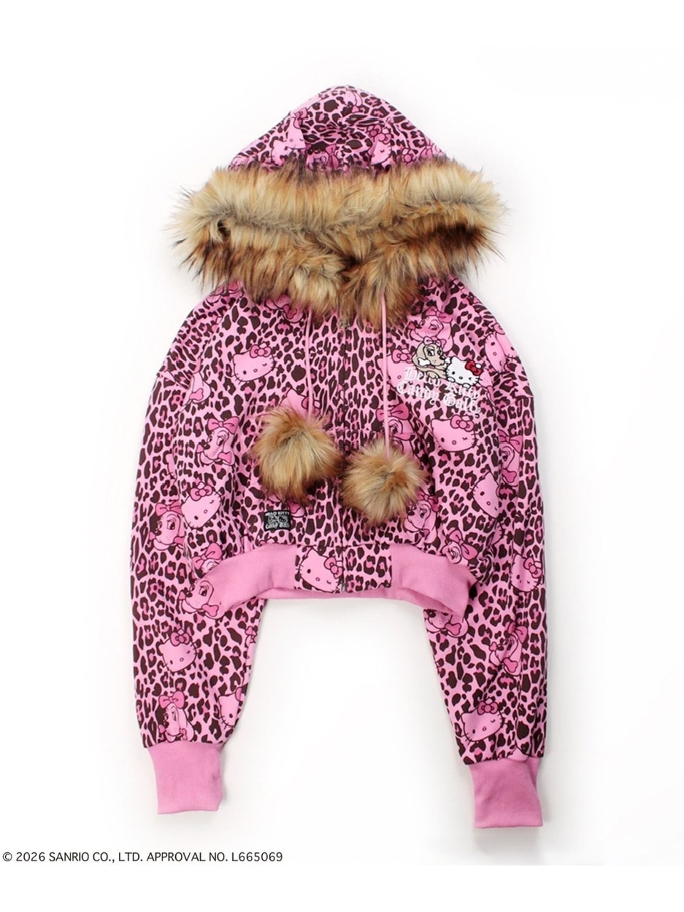 【GALFY×KITTY】鬼ギャルパーカー / 【ガルフィー×キティー】総柄猫耳ファー付きジップアップパーカー