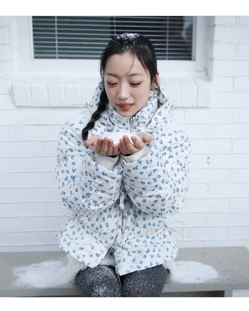 12/21 20:00 発売【Uglyshadow】FLOWER RIBBON PADDING JUMPER