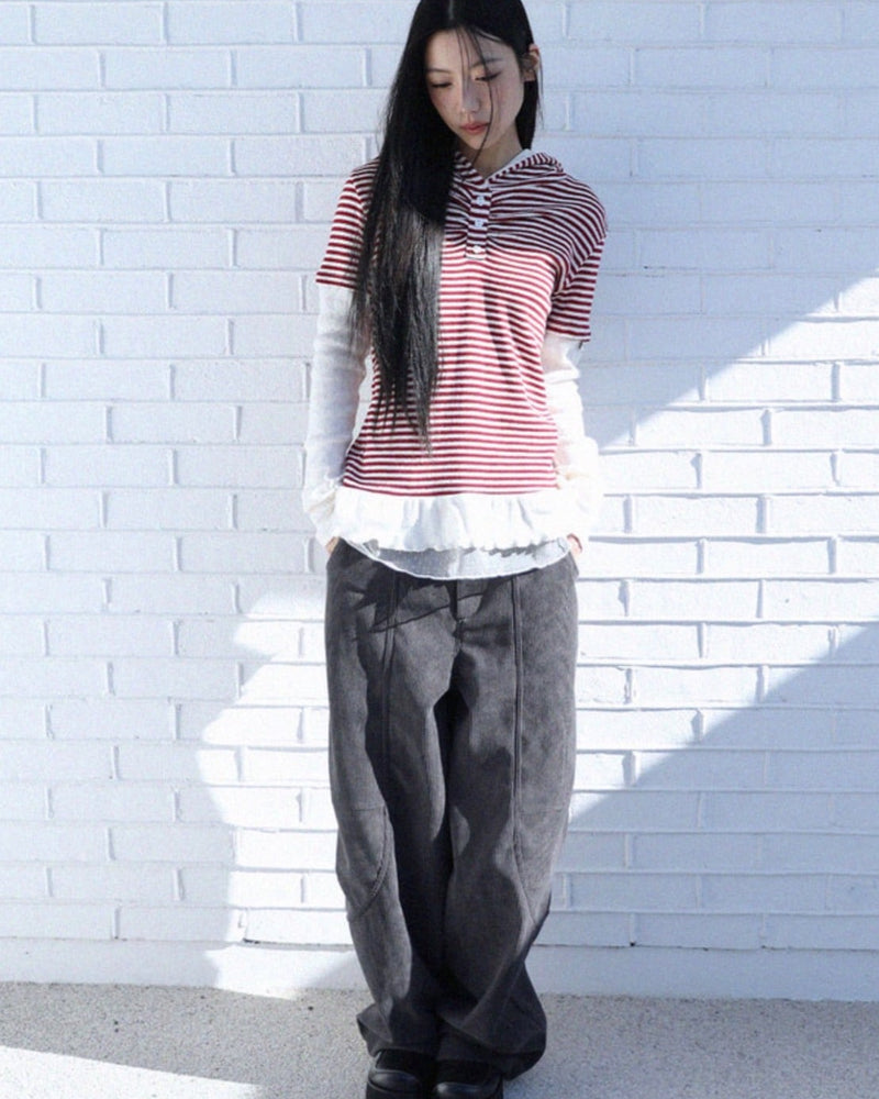 12/21 20:00 発売【Uglyshadow】LACE CORDUROY PANTS
