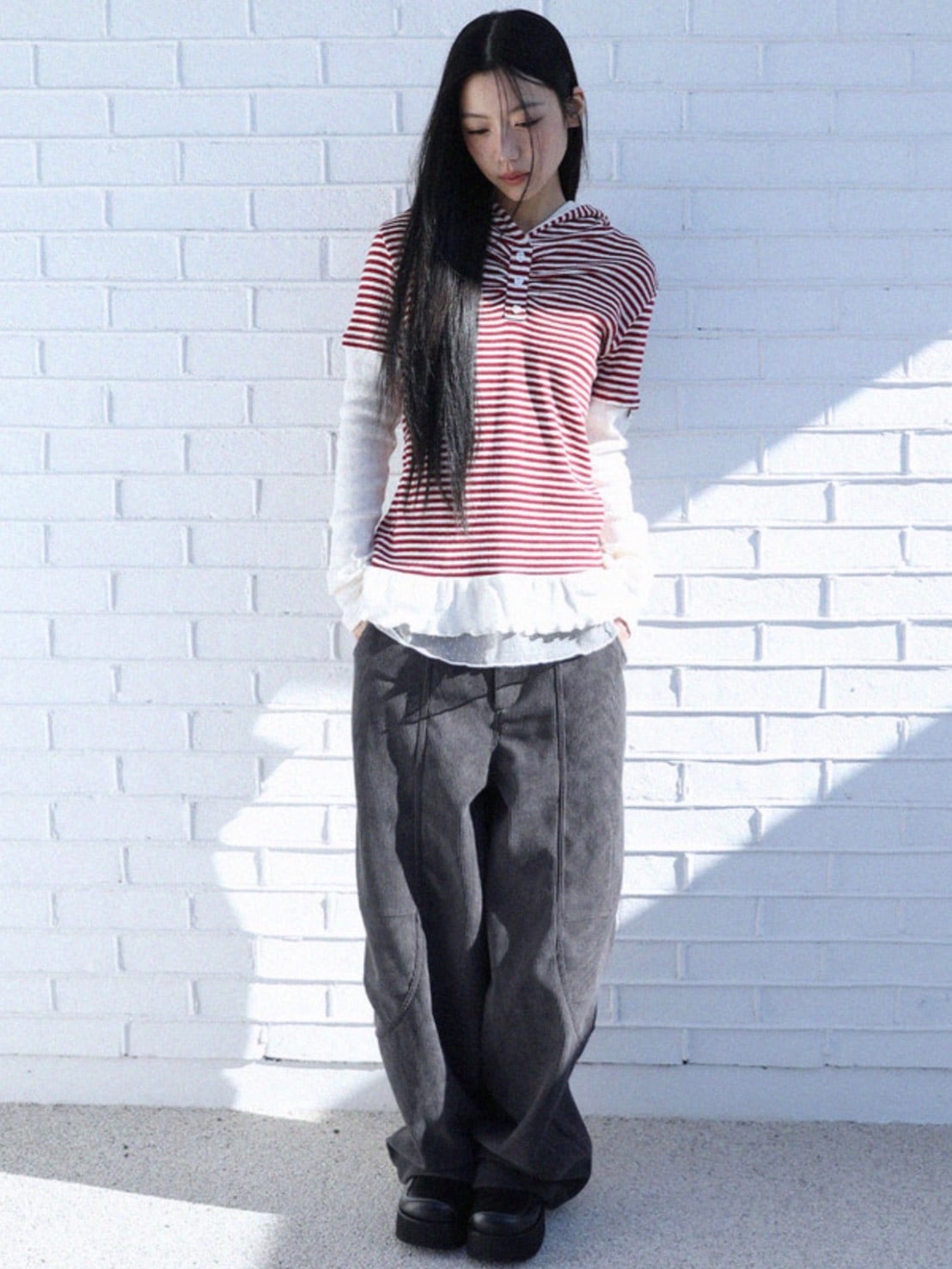 12/21 20:00 発売【Uglyshadow】LACE CORDUROY PANTS